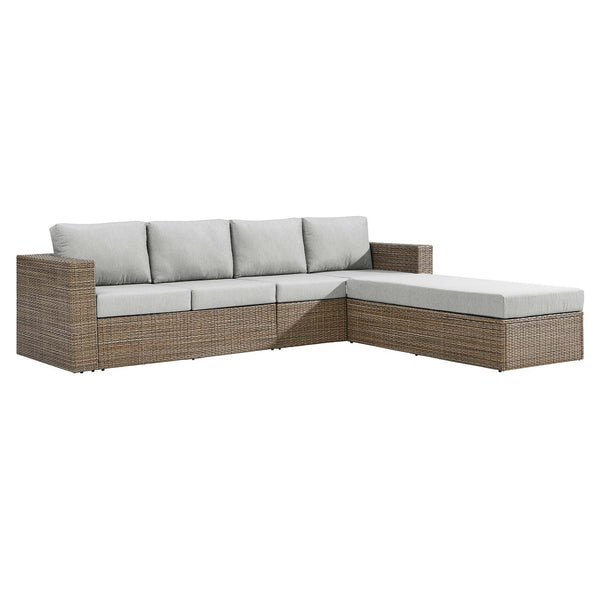 Convene Outdoor Patio Sectional Sofa and Ottoman Set