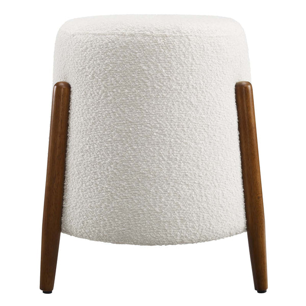 Riven Upholstered Boucle Fabric Ottoman