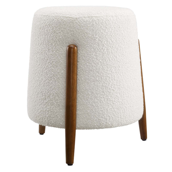 Riven Upholstered Boucle Fabric Ottoman