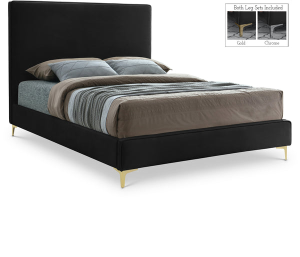 Geri Black Velvet Full Bed