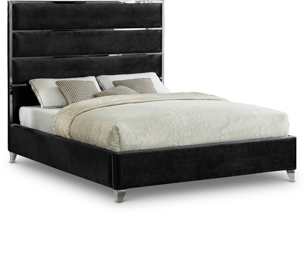 Zuma Black Velvet Full Bed