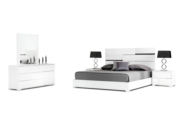 California King Modrest Ancona Italian Modern White Bedroom Set
