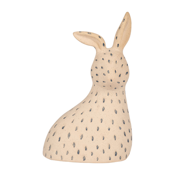 Cer, 8" Spotted Bunny, Ivory/blue