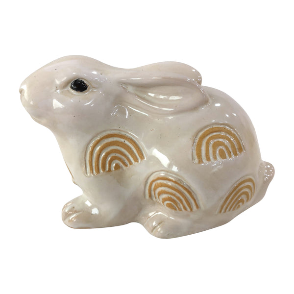 Cer, 5" Bunny With Arch Design, Ivory
