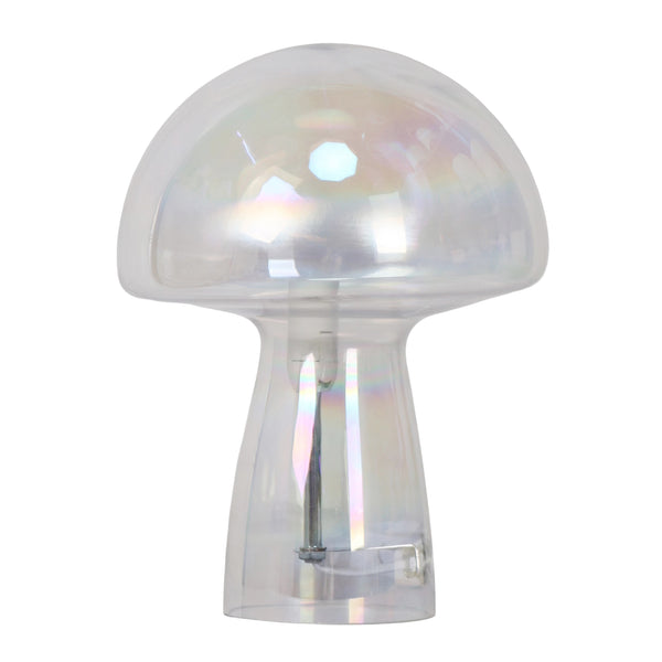 11" Luster Mushroom Lamp, Multi
