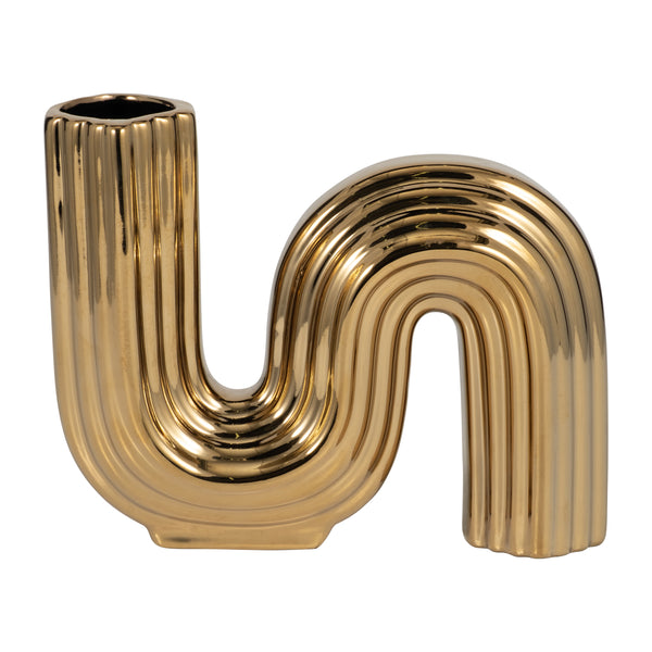Cer, 6" Loopy Vase, Gold