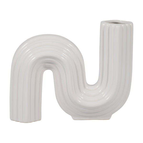Cer, 6" Loopy Vase, White