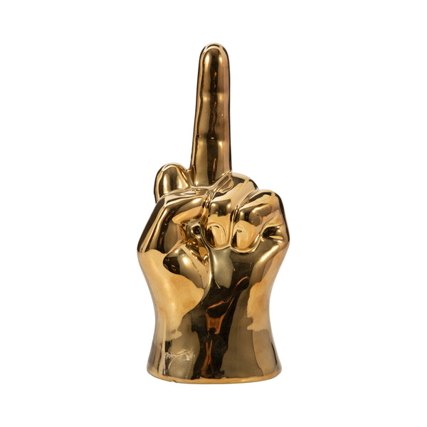 8" Dirty Finger Sign, Gold