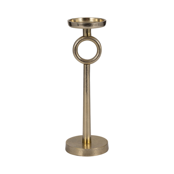 17"h Metal Candle Holder, Gold