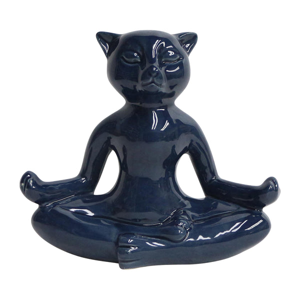 Cer, 7" Yoga Cat, Navy Blue