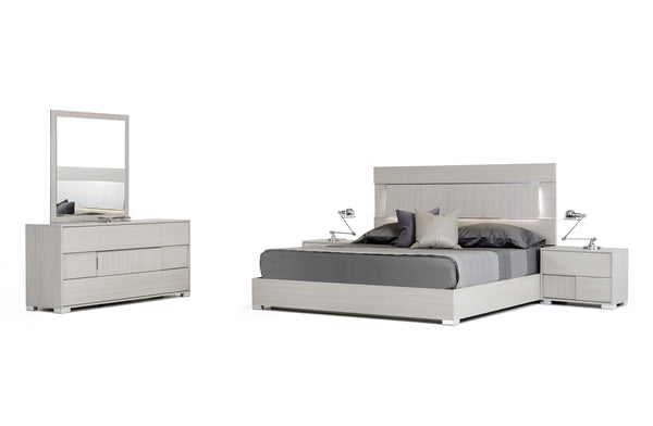 Queen Modrest Ethan Italian Modern Grey Bedroom Set