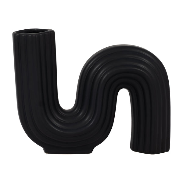 Cer, 6" Loopy Vase, Black