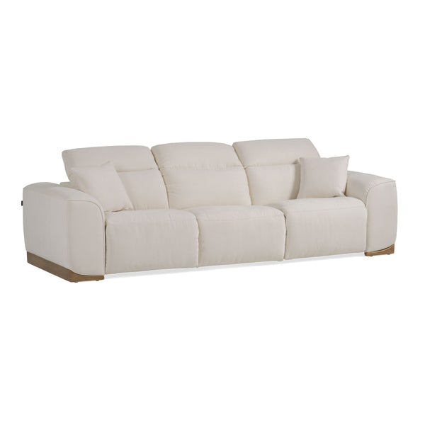 Divani Casa Hagerty - Modern Off-White Fabric Sofa With 2 Power Recliners