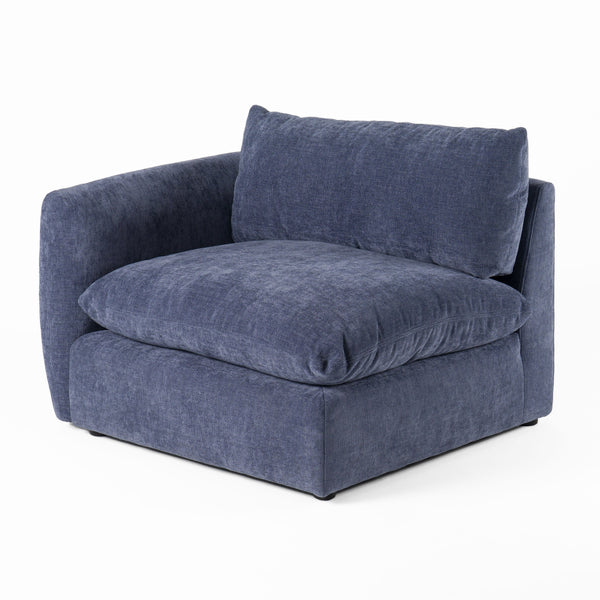 Divani Casa Kinsey - Modern Blue Fabric Modular Left Facing Seat