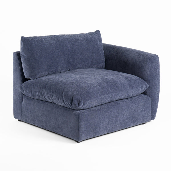 Divani Casa Kinsey - Modern Blue Fabric Modular Right Facing Seat