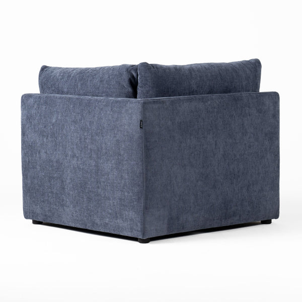 Divani Casa Kinsey - Modern Blue Fabric Modular Corner Seat