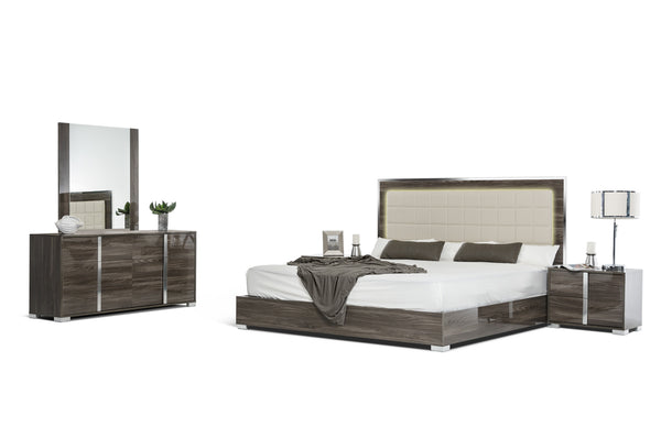California King Modrest San Marino Modern Grey Bedroom Set