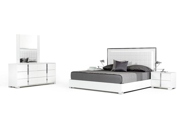 Eastern King Modrest San Marino Modern White Bedroom Set