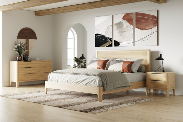 Eastern King Modrest Seattle - Modern Natural Oak Bedroom Set