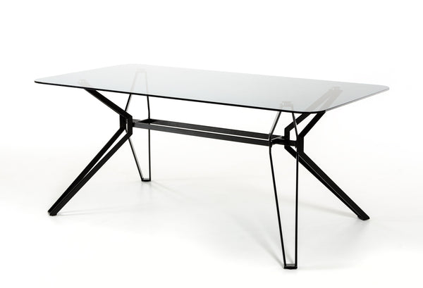 Modrest Synergy Mid-Century Smoked Glass Dining Table