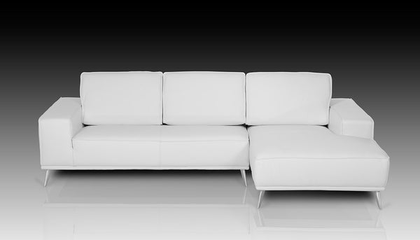 Dima Elite Modern White Leather Sectional Sofa
