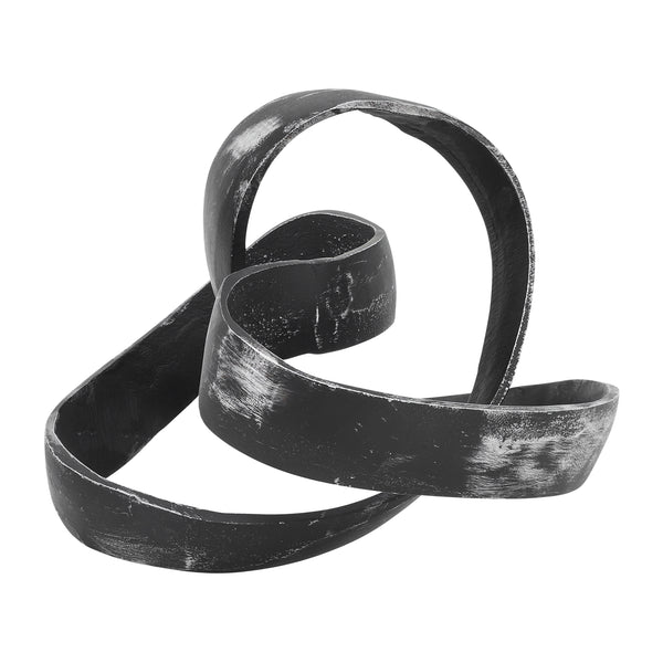 Aluminum Knot Sculpture, 7", Black