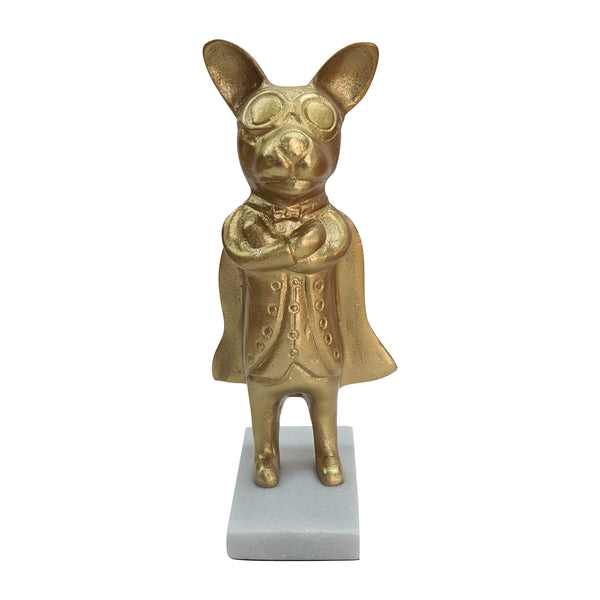 Metal, 12" Super Dog Decor, Gold