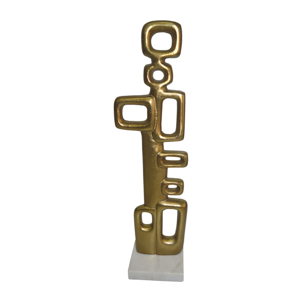 Metal, 21" Abstract Table Deco, Gold