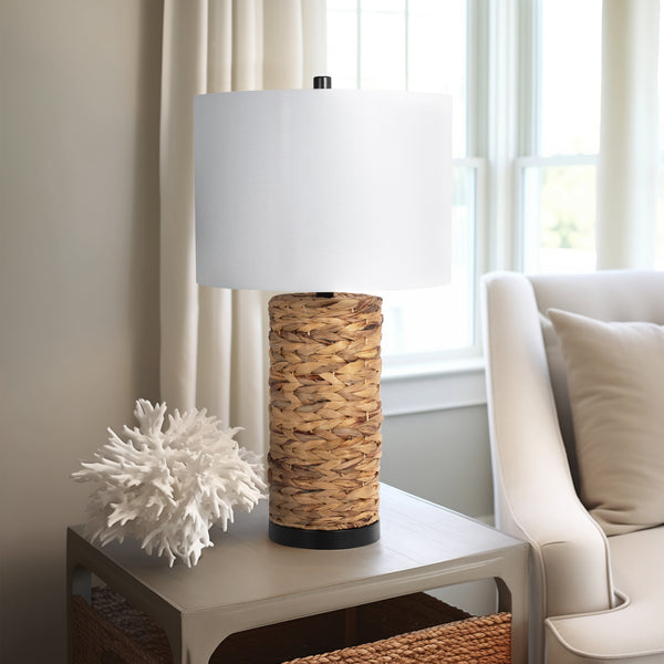 Seagrass 26" Pillar Table Lamp, Natural