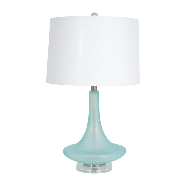 Glass 26"  Table Lamp, Green