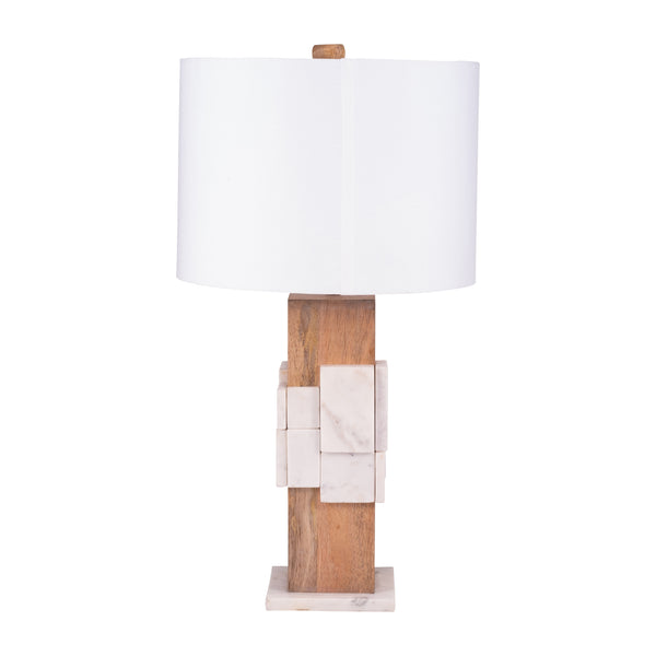 Marble, 18"h Table Lamp, White