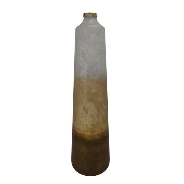 31" Gold Ombre Floor Vase, White/gold