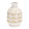 Cer, 10"h Half Circles Vase, Ivory