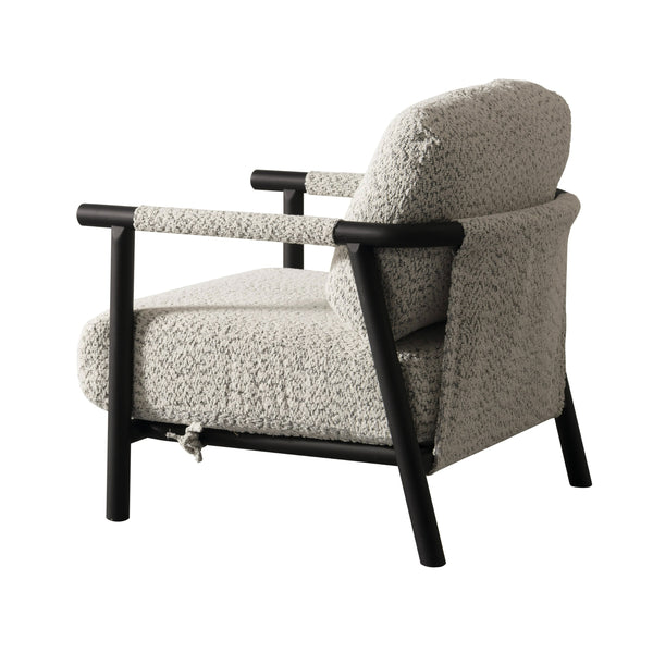 Modrest Balko - Modern Grey Fabric + Black Accent Chair