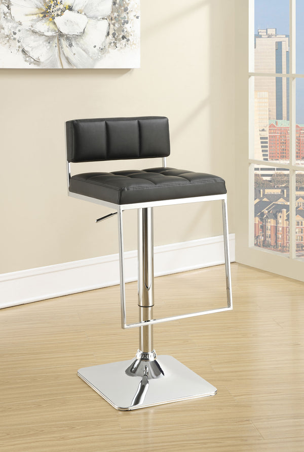 Alameda Adjustable Bar Stool Chrome and Black