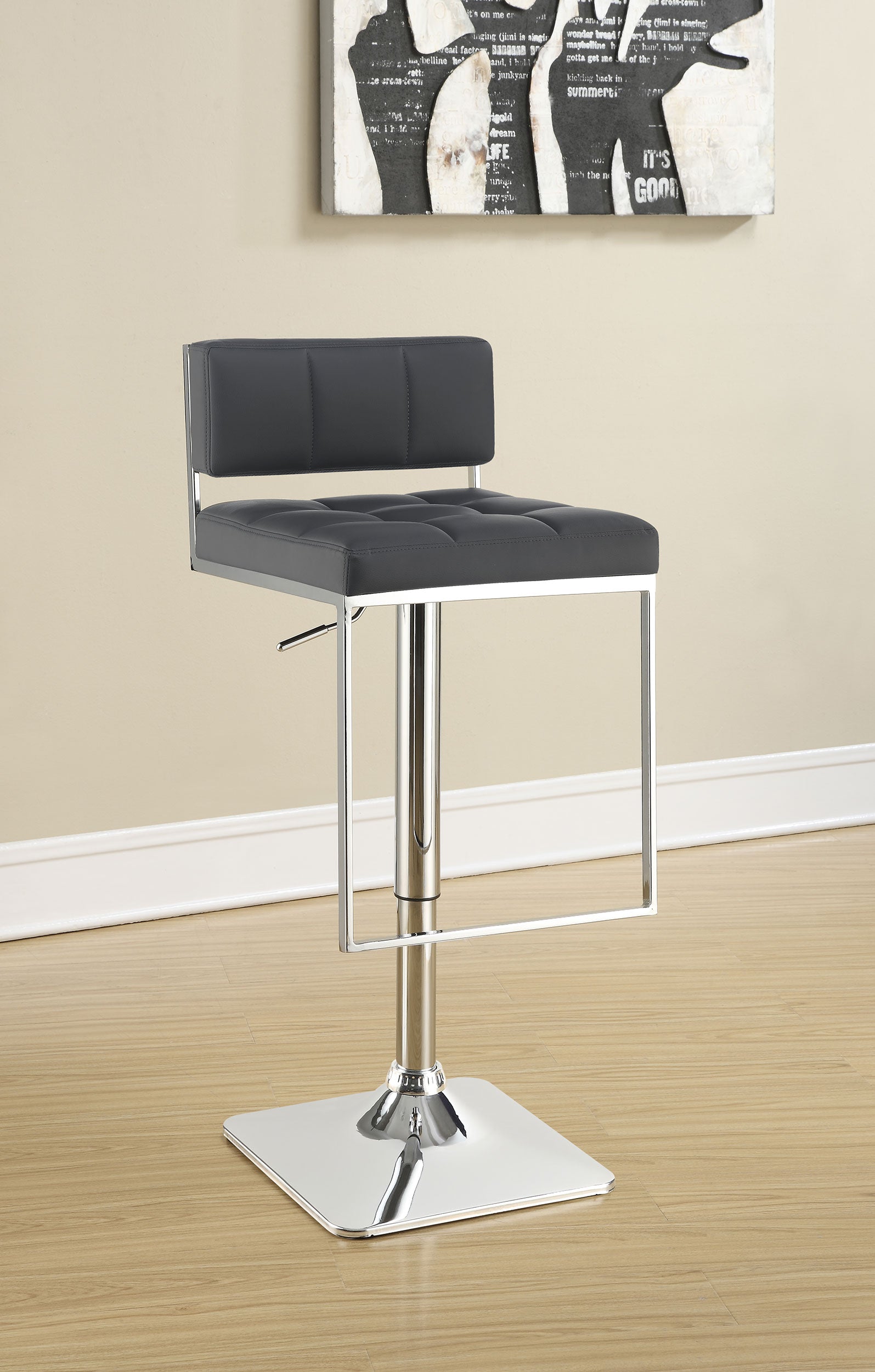 Alameda Adjustable Bar Stool Chrome and Grey