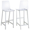 Juelia Bar Stools Chrome and Clear Acrylic (Set of 2)