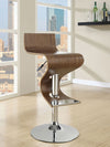 Covina Adjustable Bar Stool Walnut and Chrome