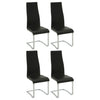 Montclair High Back Dining Chairs Black and Chrome (Set of 4)