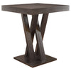 Freda Double X-shaped Base Square Bar Table Cappuccino