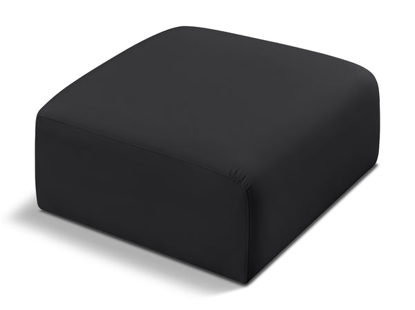 Arc Black Vegan Leather Ottoman