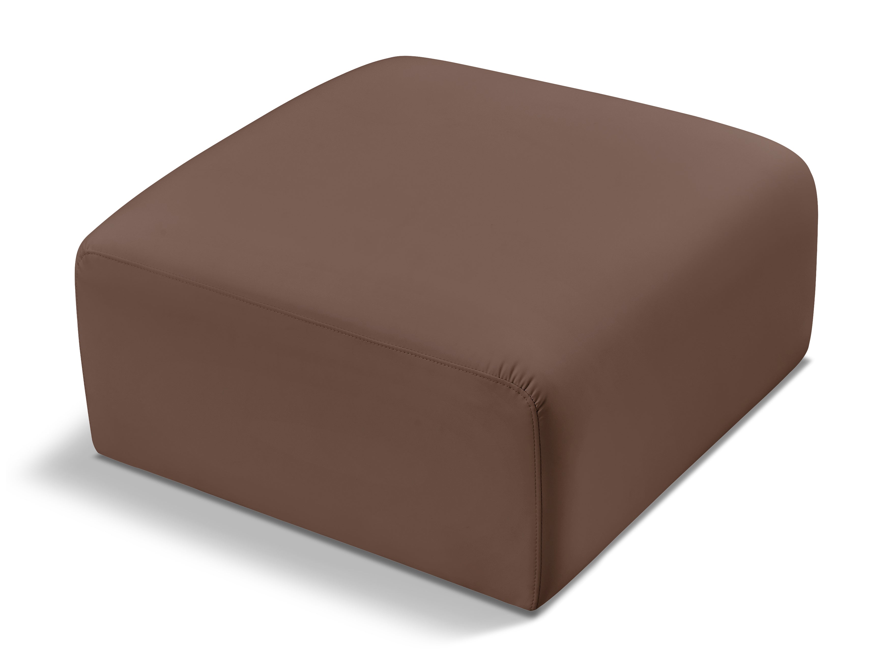 Arc Brown Vegan Leather Ottoman