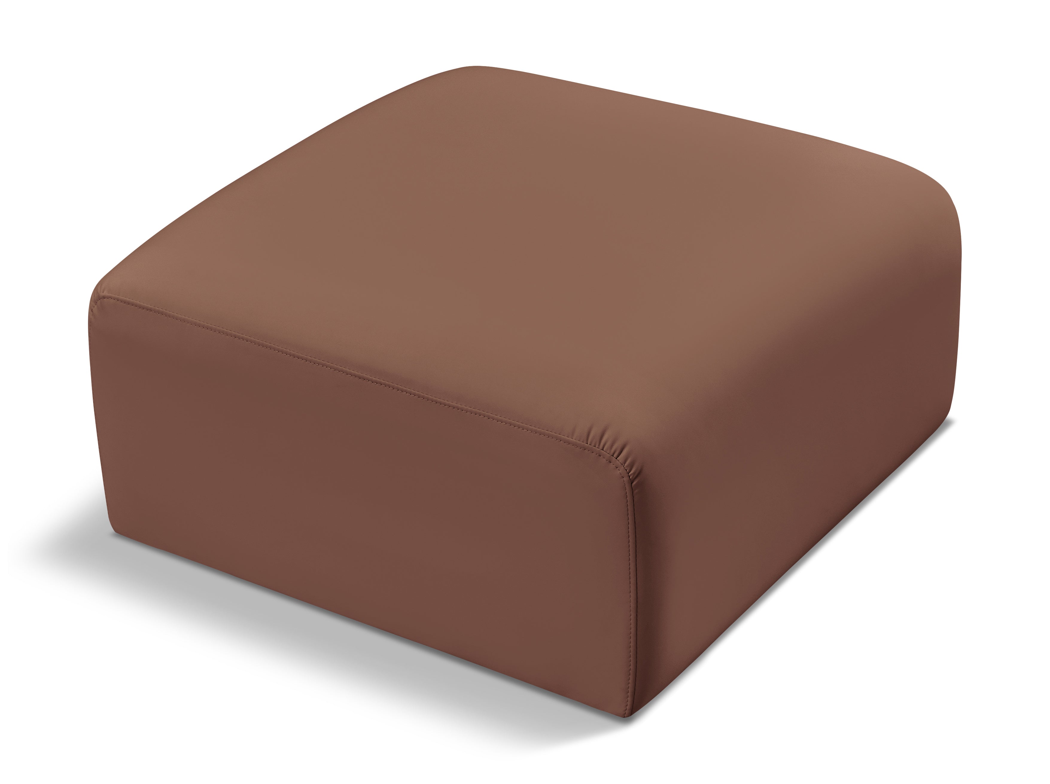 Arc Cognac Vegan Leather Ottoman