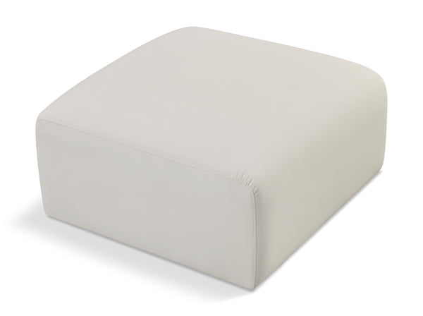 Arc Cream Vegan Leather Ottoman