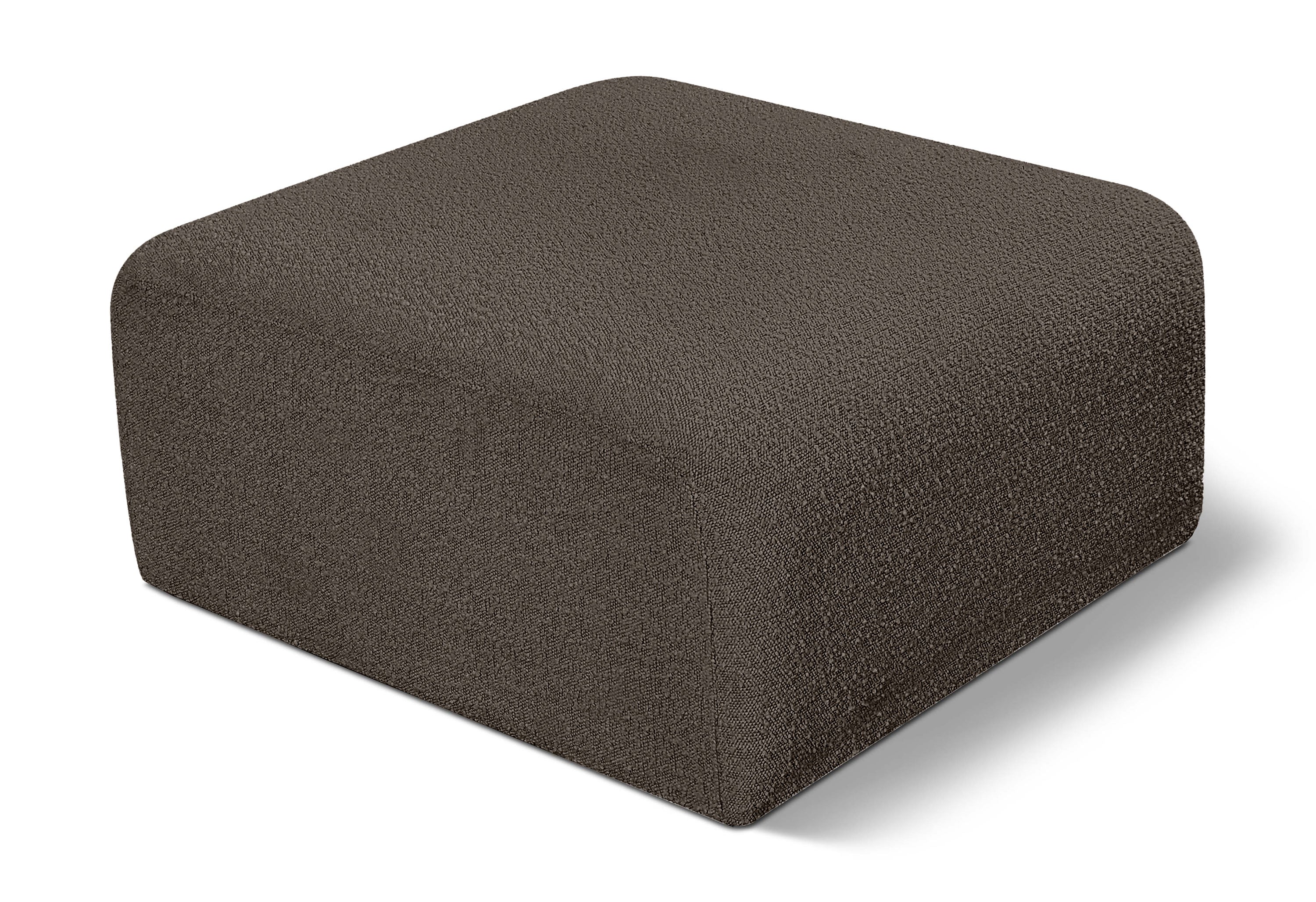 Arc Brown Boucle Fabric Ottoman