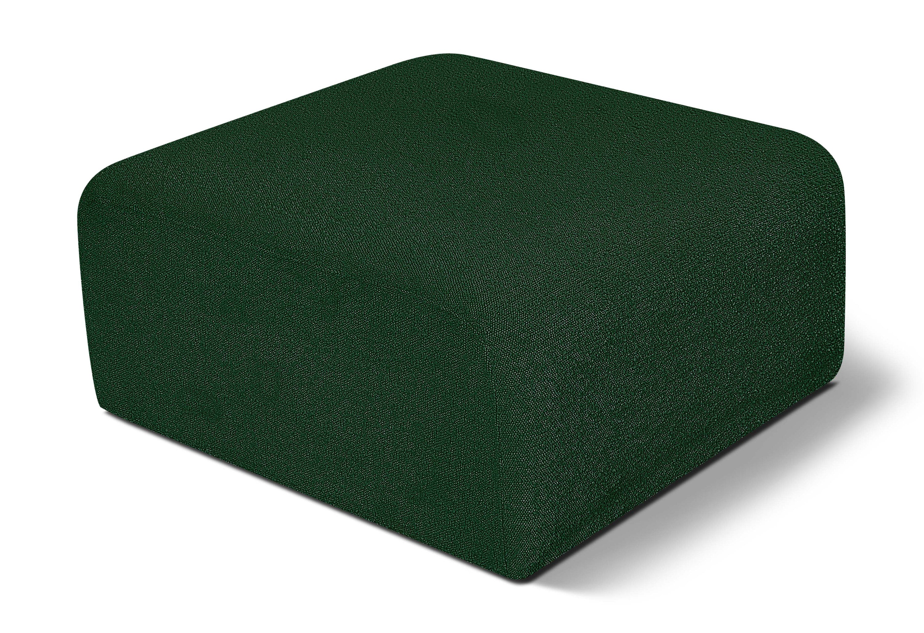 Arc Green Boucle Fabric Ottoman