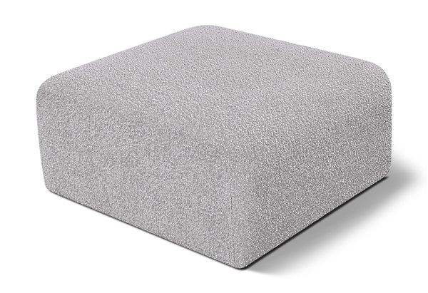 Arc Grey Boucle Fabric Ottoman