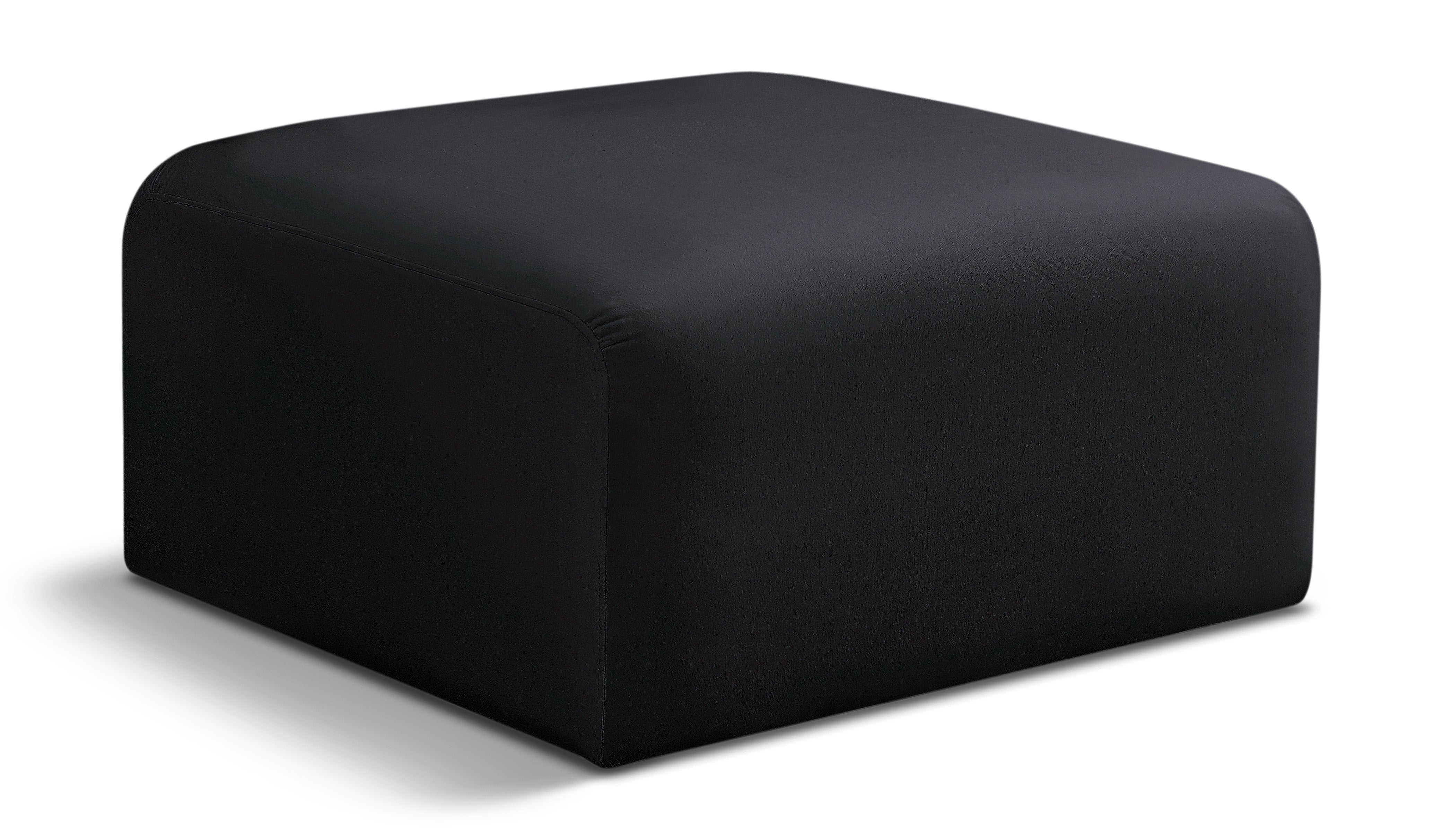 Arc Black Velvet Ottoman