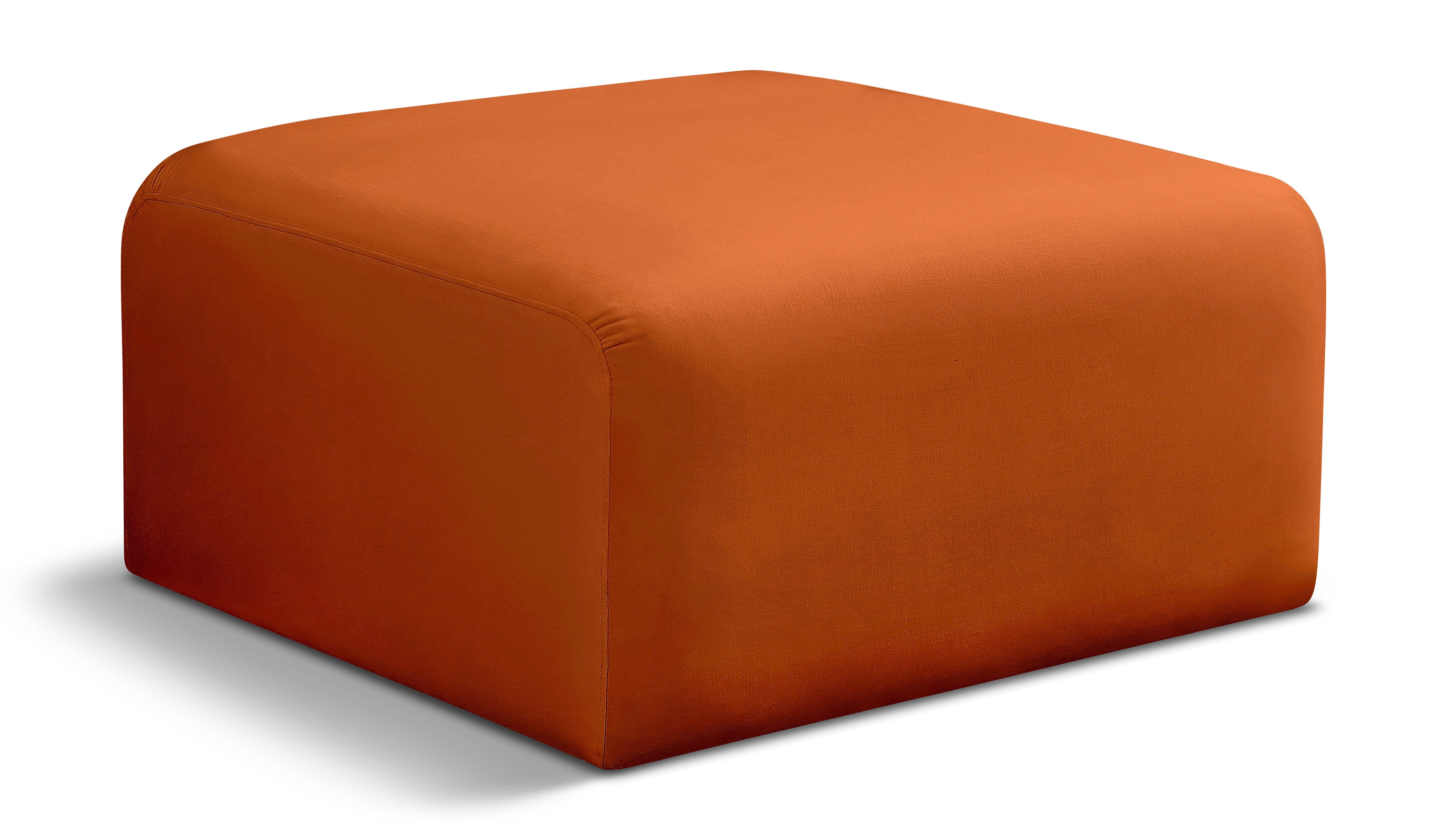 Arc Cognac Velvet Ottoman