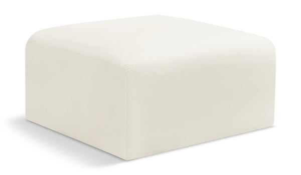 Arc Cream Velvet Ottoman